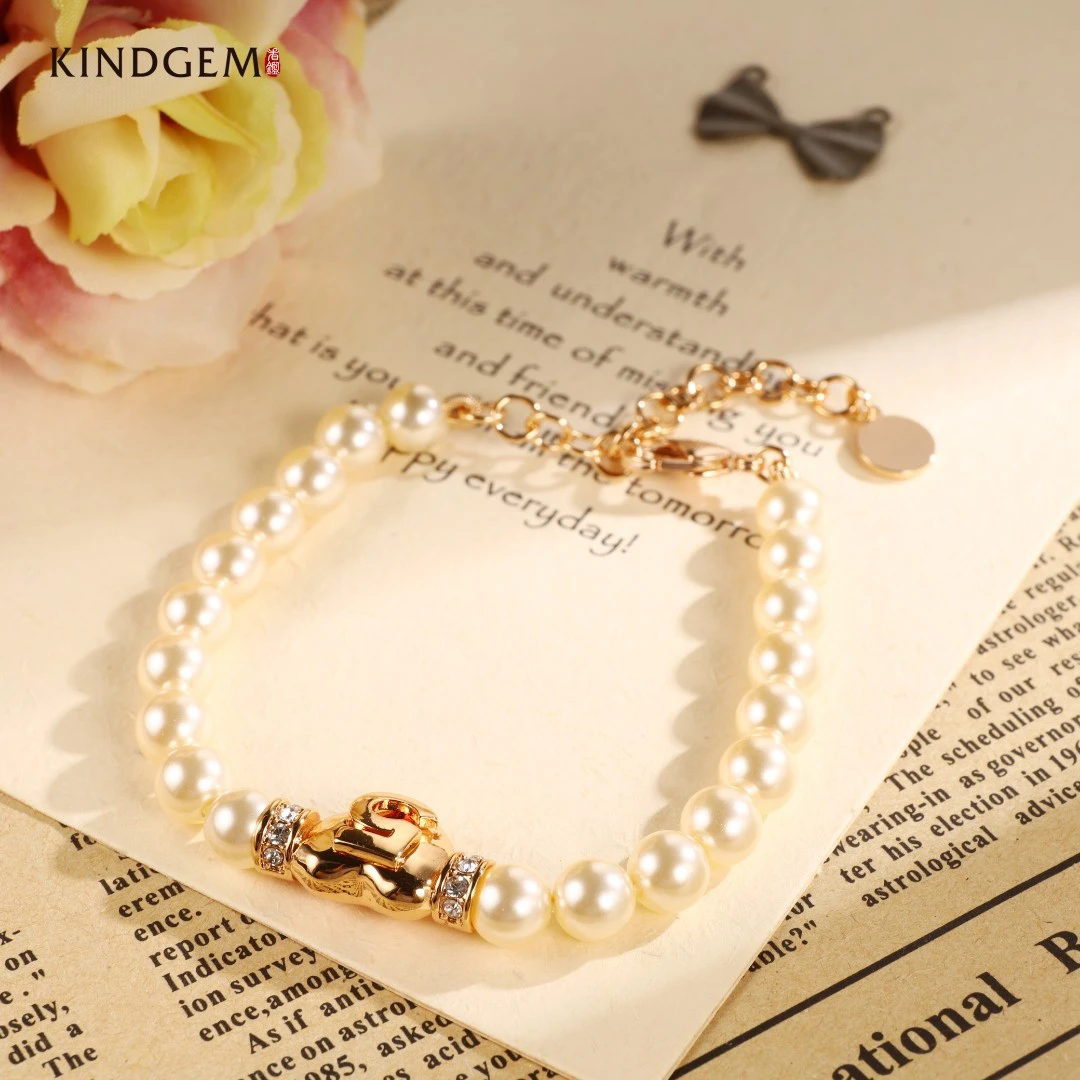 铜合金仿珍珠手链 CZ184XMIC-27860精致简约时尚高级感手链