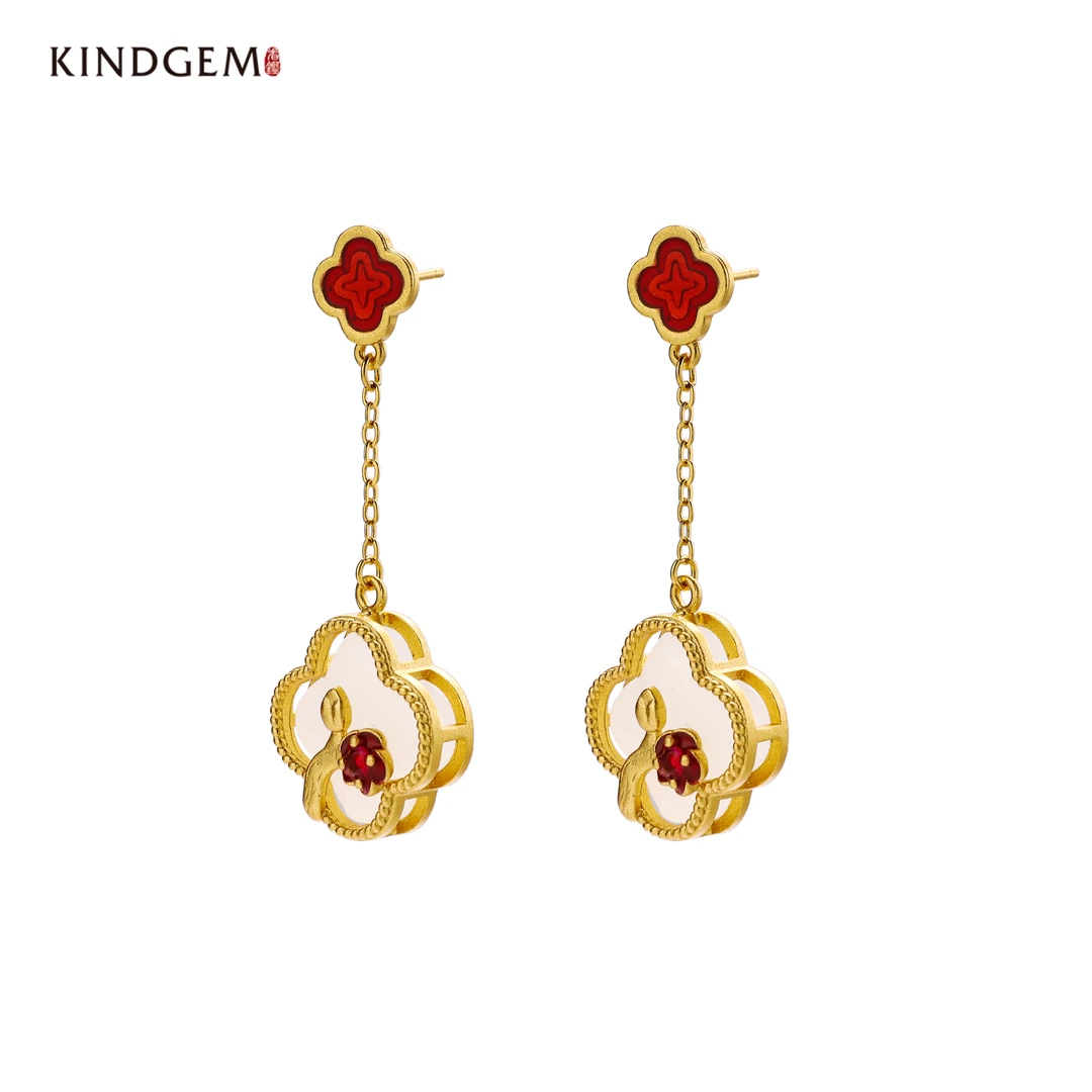 铜合金珐琅耳饰 BD33XZPC-23450 新国风小众经典古风款精致耳环