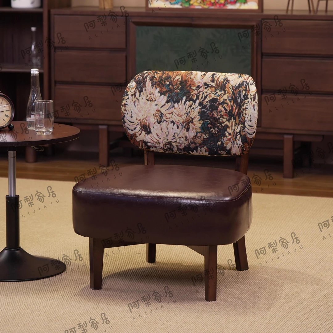 新中式沙发阳台家用单人沙发看书茶几沙发定制实木客厅沙发