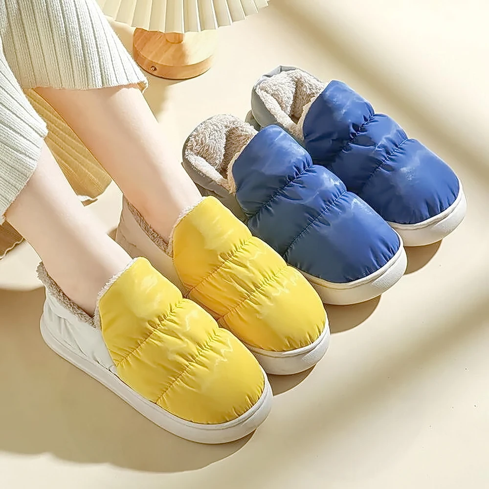 新款升级可拆卸棉拖鞋厚底防滑情侣防水拖鞋女冬季家室内保暖拖鞋