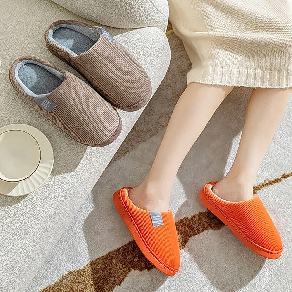 女棉拖鞋加厚底男棉拖鞋棉毛绒宿舍款可爱韩版家居秋冬季情侣防滑