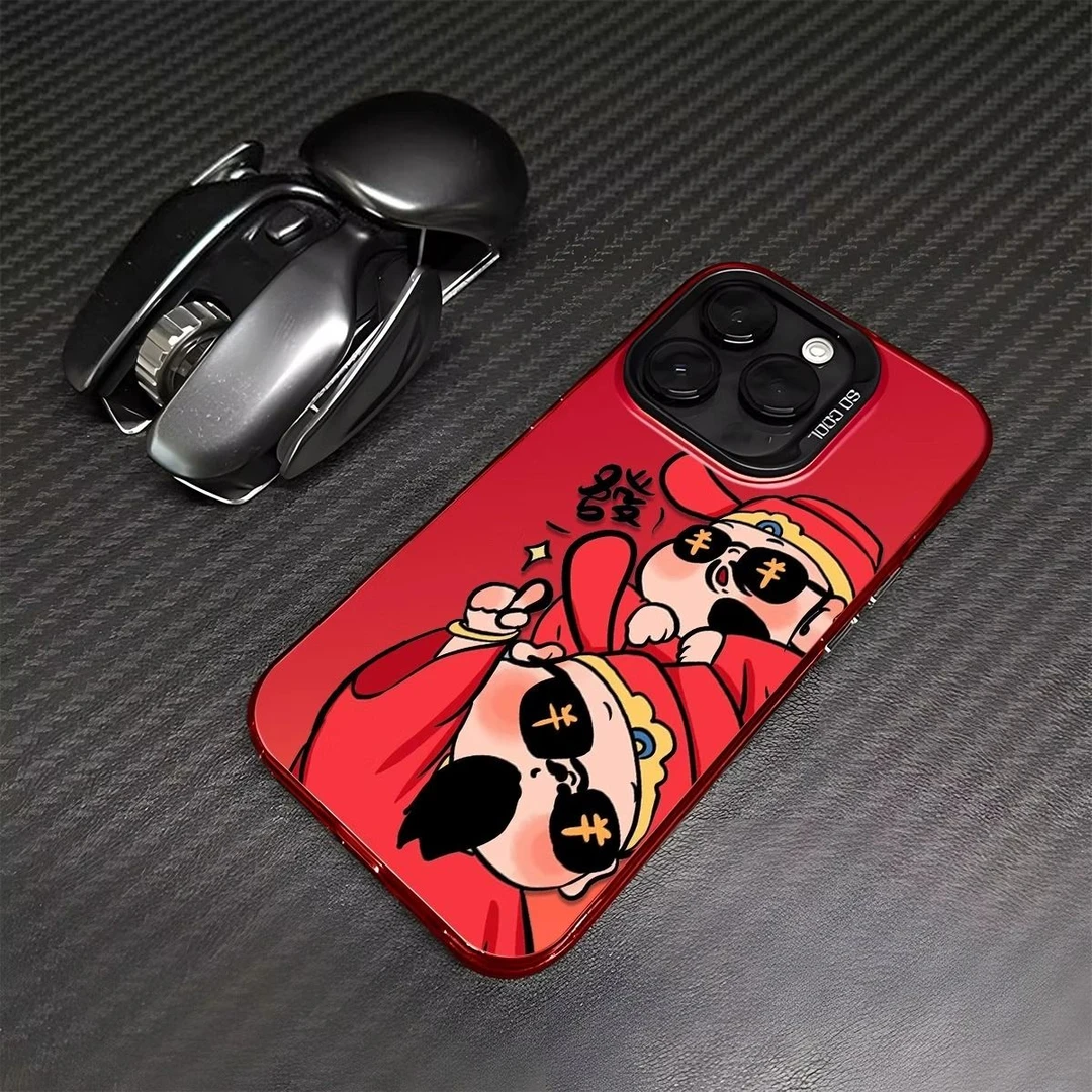 墨镜财神爷苹果iPhone15pro手机壳新年8高颜值12个性创意14可爱13
