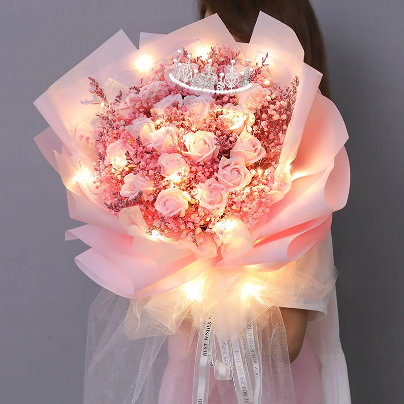 520满天星干花永生花束送女友闺蜜朋友生日全国配送礼盒