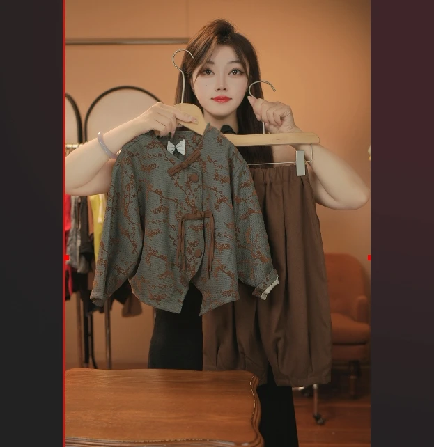 【新中式】2026春秋款新品韩版儿童唐装汉服外套35250