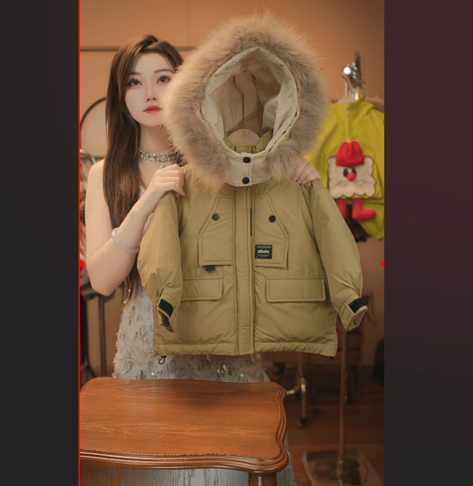 [极寒系列]派克服2026儿童冬季新款简约羽绒服018-HF-DB-399