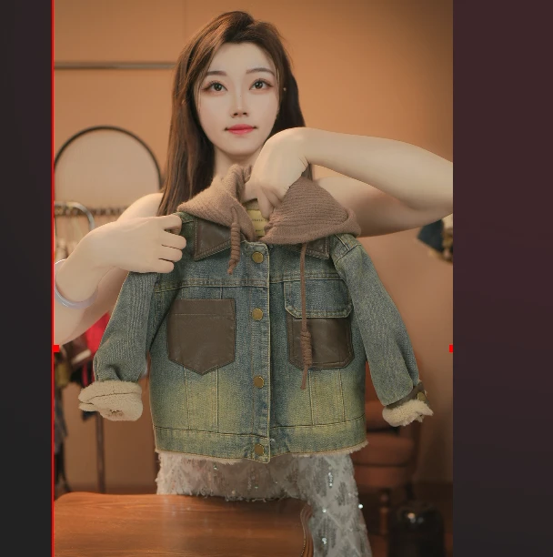 【现货】2026秋冬季儿童加绒加厚时尚潮流保暖外套38589长袖冬款