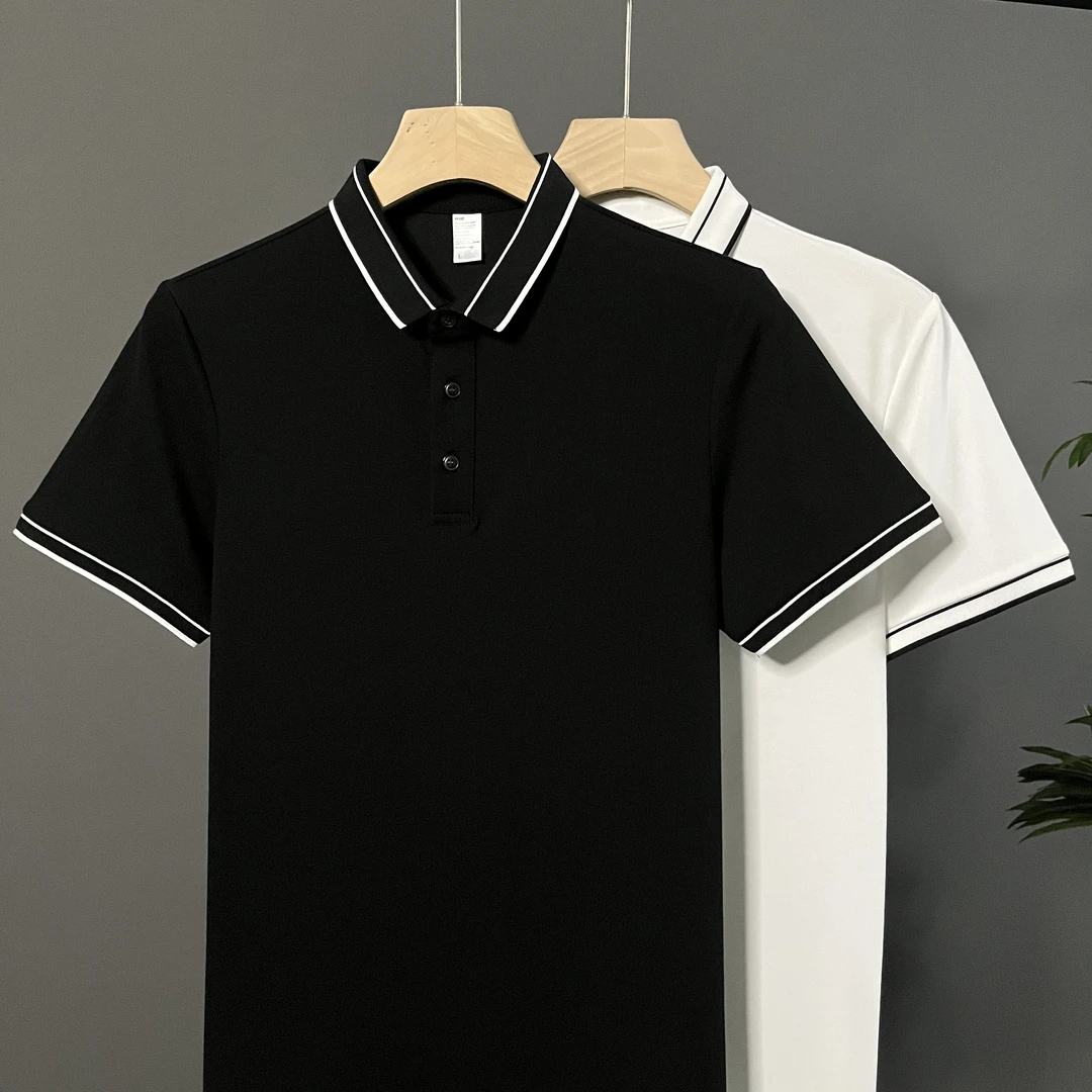 夏季薄款专柜POLO衫男修身百搭上班商务休闲潮流透气半袖男生男式