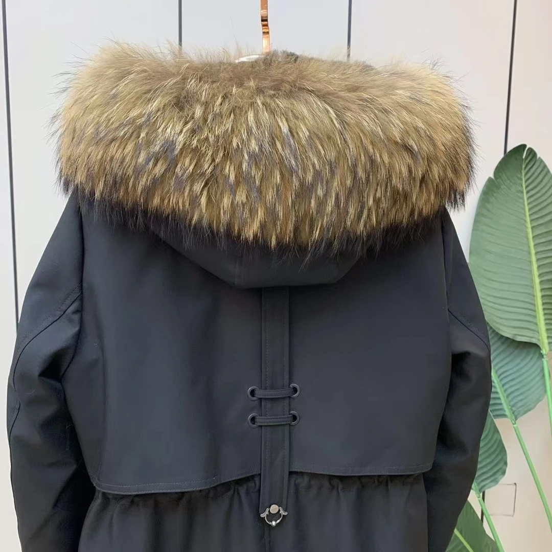 佰慕娇2024中长款新款女士皮草派克服真皮真毛可拆冬季保暖可脱卸