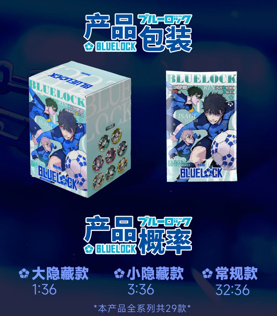 【拆包】集谷《蓝色监狱》二创画师授权 银葱双闪反光大吧唧盲盒/代拆