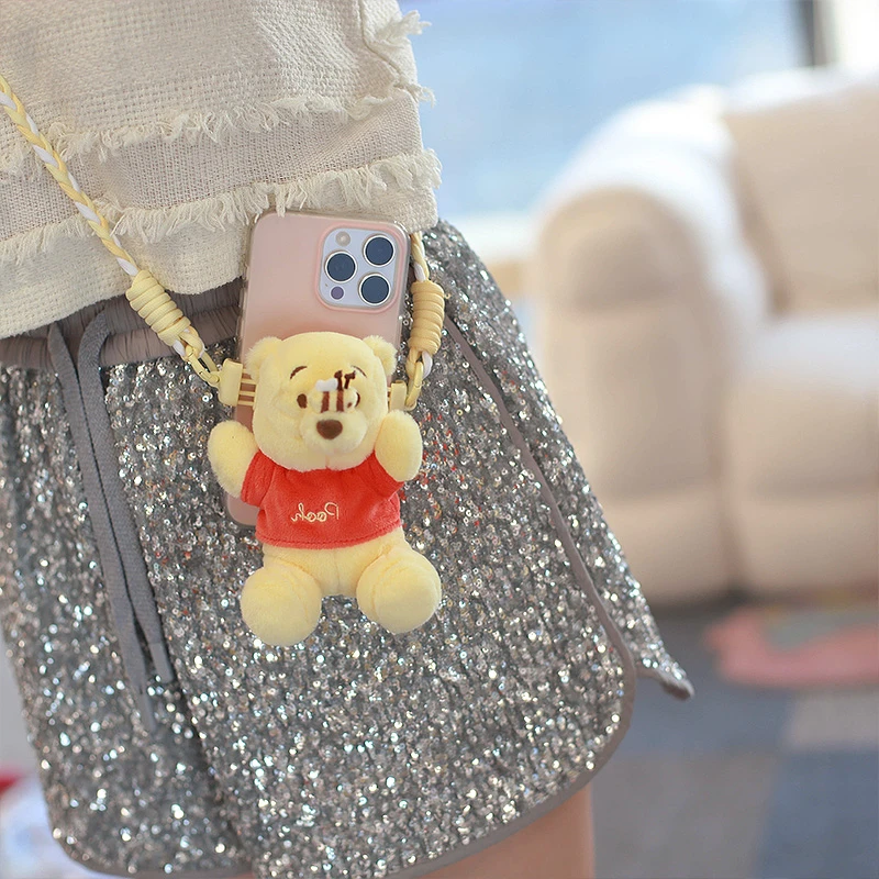 potdemiel迪士尼噗噗草莓熊功能毛绒手机背夹玩偶超萌好物