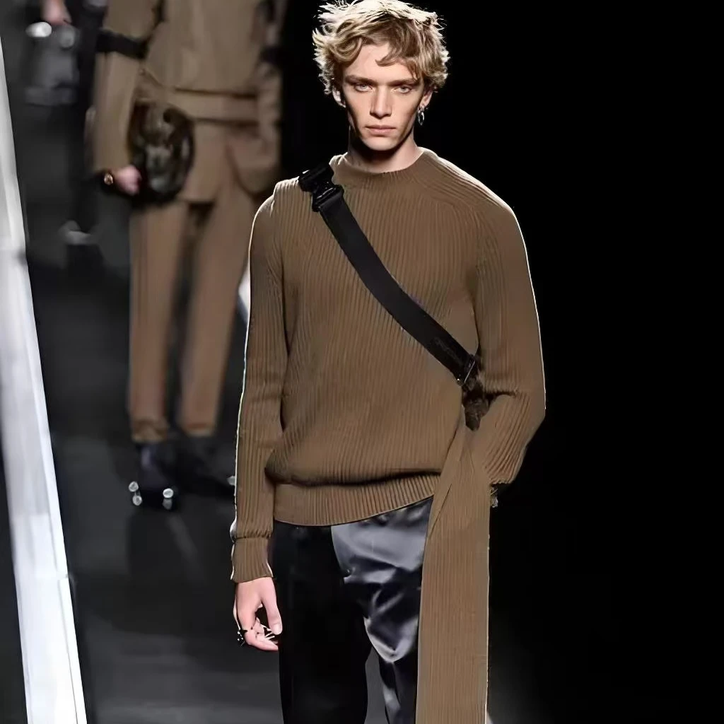 917-2025春季新款高级轻奢休闲黑色男士软牛仔外套时尚潮牌