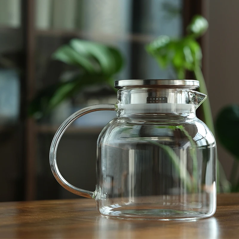 「直播专享」小玻璃泡茶壶1000ml 容量高硼硅加厚玻璃耐高温可加热