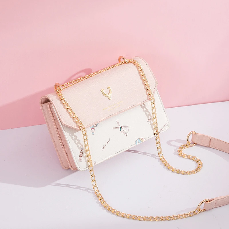 生日情人节礼物新款包包女包高级感斜挎包百搭单肩包链条小方包