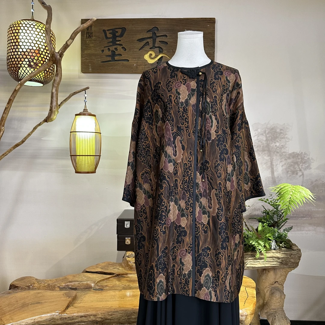 XuanGeMoXiang/轩阁墨香时尚宽松中长款 上衣 MX661213百搭重磅