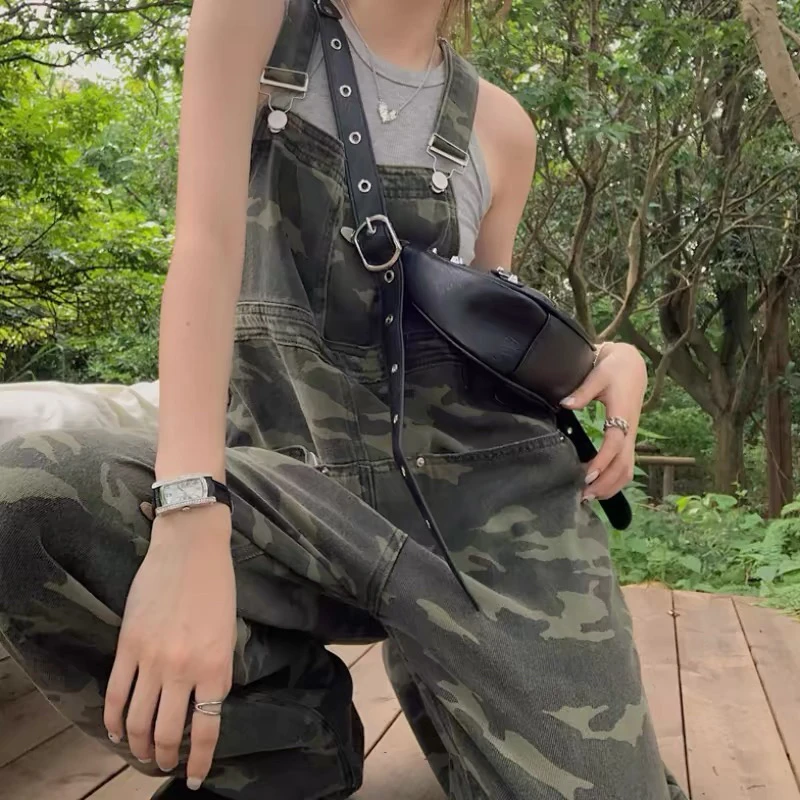 牛仔夏季复古背带宽松连体裤工装百搭裤子显瘦直筒时尚网红阔腿