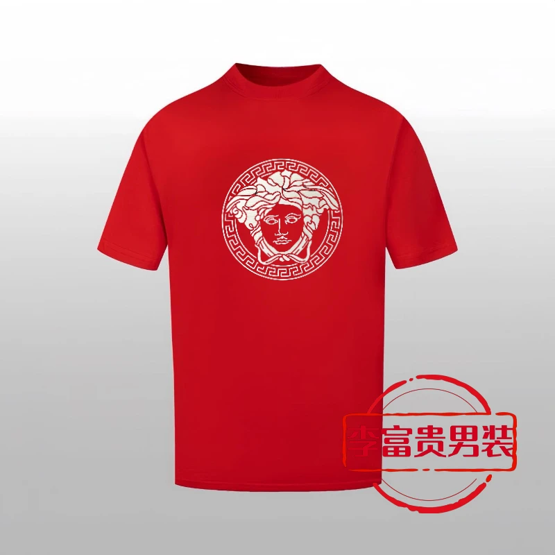 MDSWSQ潮牌短袖修身百搭欧货滴胶品质轻奢高档美人头男T恤