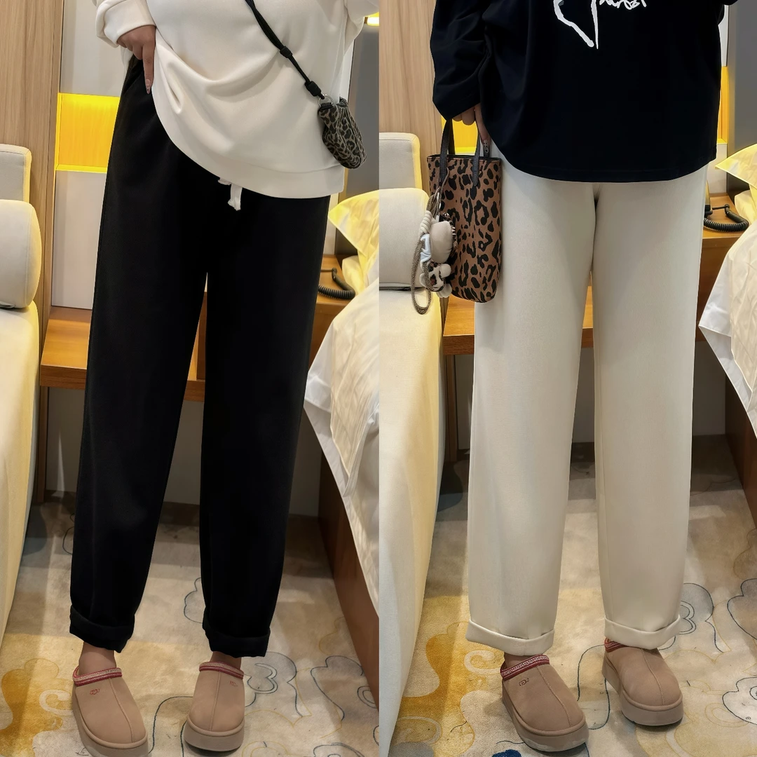 断码捡漏~简系百搭 / 质感斜纹空气层奶奶裤12185花契200斤胖mm