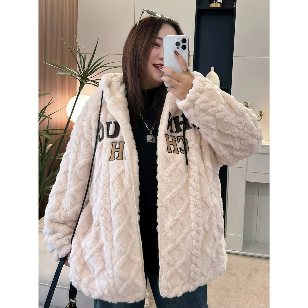 断码捡漏~麦呢西斯 / 立体厚绒夹棉款毛毛外套7668花契200斤胖mm