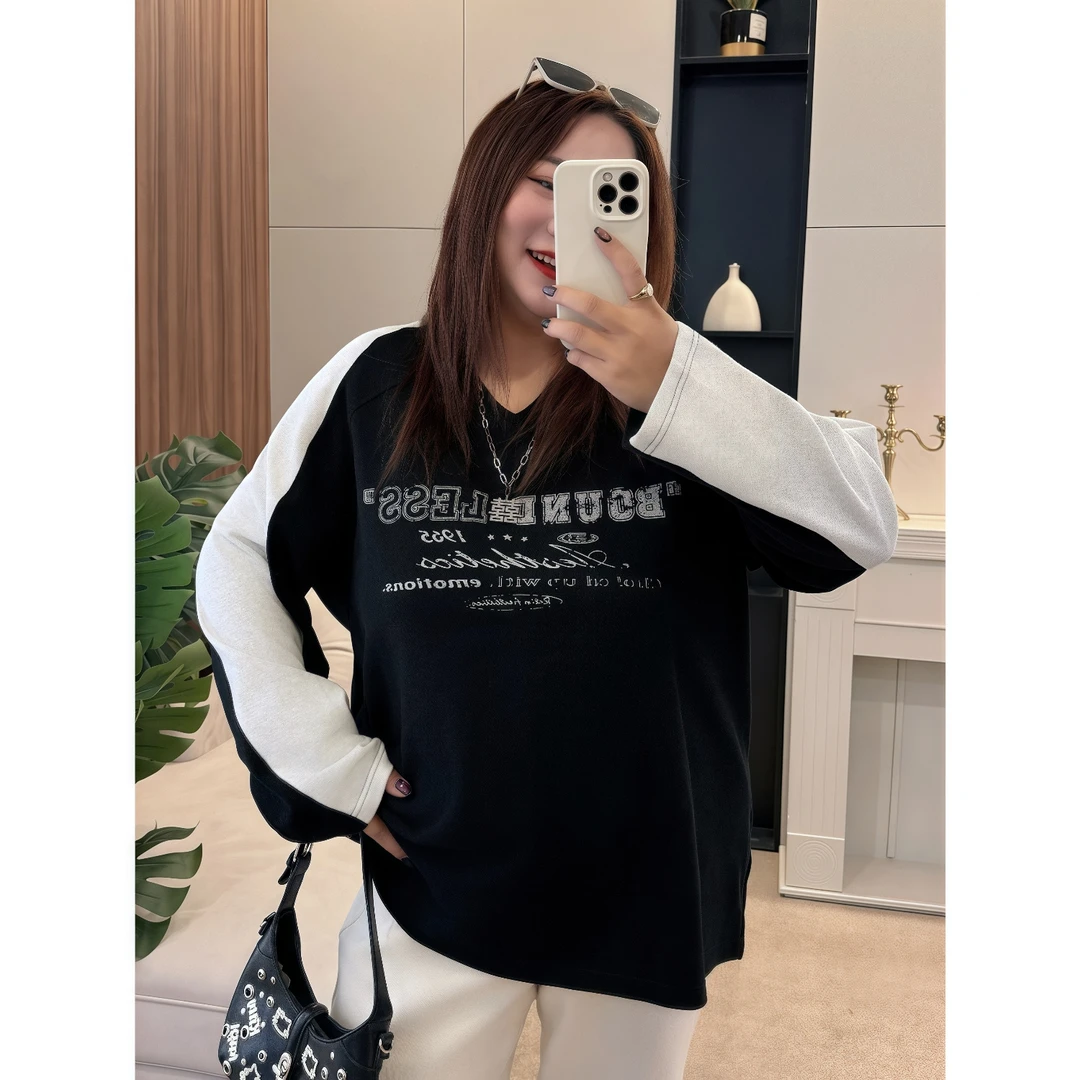 断码捡漏~克鲁学院 / 加厚美式复古长袖T 12249花契200斤胖mm冬季