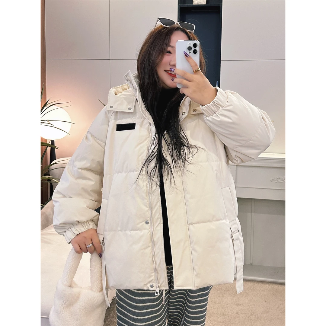 断码捡漏~松露苏打 / 宽松连帽面包服棉袄8040花契200斤胖mm冬季