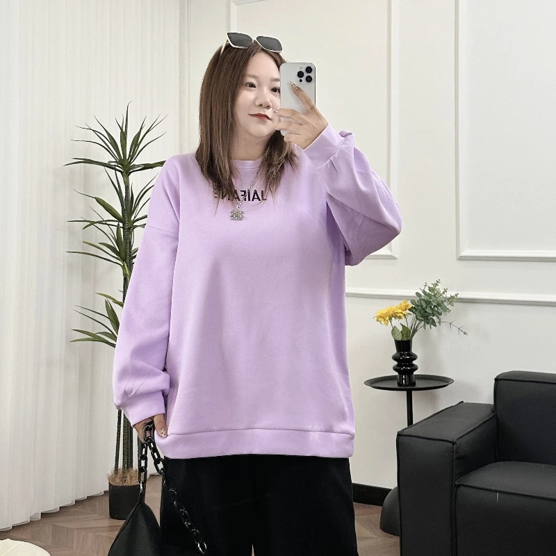 断码捡漏~妮式穿搭 / 韩版亮色系宽松遮肉卫衣9496花契200斤胖mm