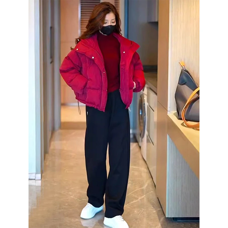 微胖显瘦秋冬季冬装2025新款加厚连帽棉服外套女短款宽松保暖棉衣