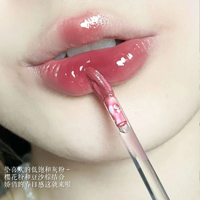 春夏少女感~樱花泡泡唇釉水光镜面保湿滋润口红唇彩高级感玻璃唇