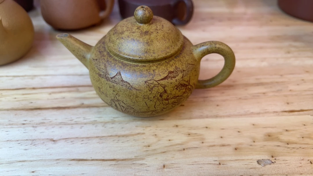 半手工黄金段泥水平壶