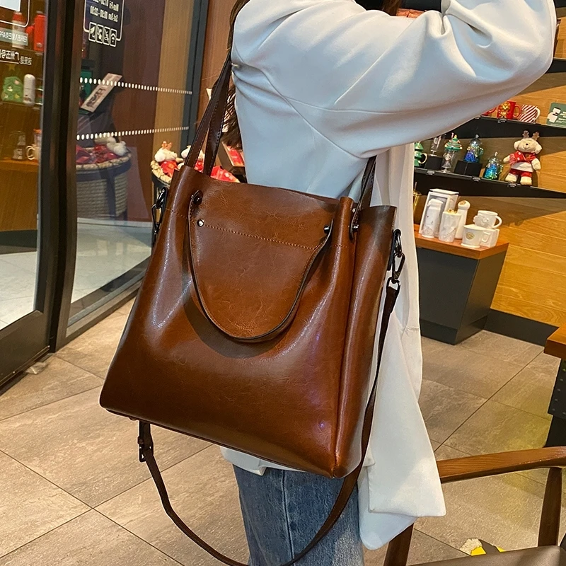 包包新款牛皮真皮女士单肩包百搭手提包大容量托特包BL1221113