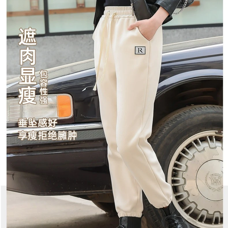 【线下399】品彩秋冬男女情侣同款贴标松紧腰抽绳百搭直筒防风裤x