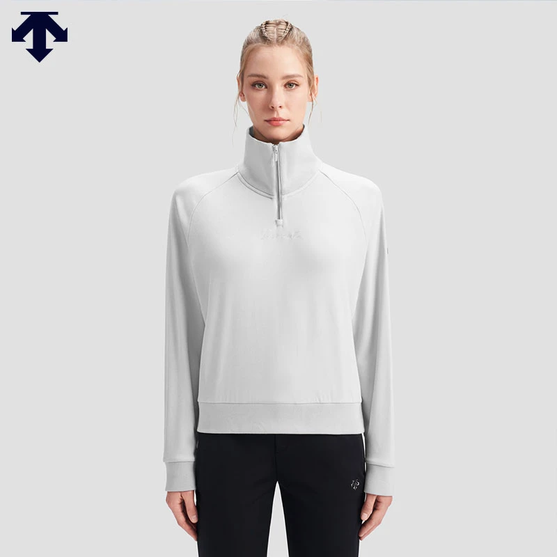 DESCENTE迪桑特女子SKI 针织半拉链秋冬保暖运动休闲打底套头衫