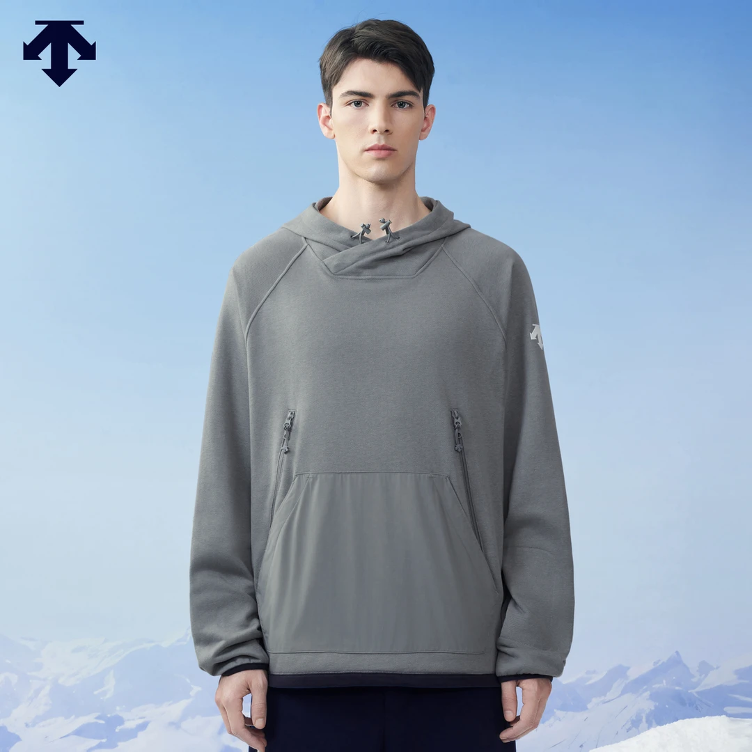 DESCENTE迪桑特SNOWBOARD系列男女同款连帽卫衣冬季新 D4433OHD50