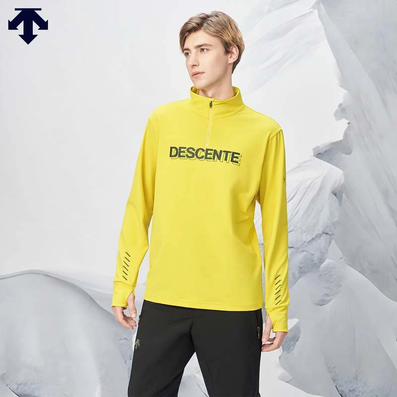 DESCENTE迪桑特SKI 男士亲肤小高领半拉链内搭长袖针织衫冬季