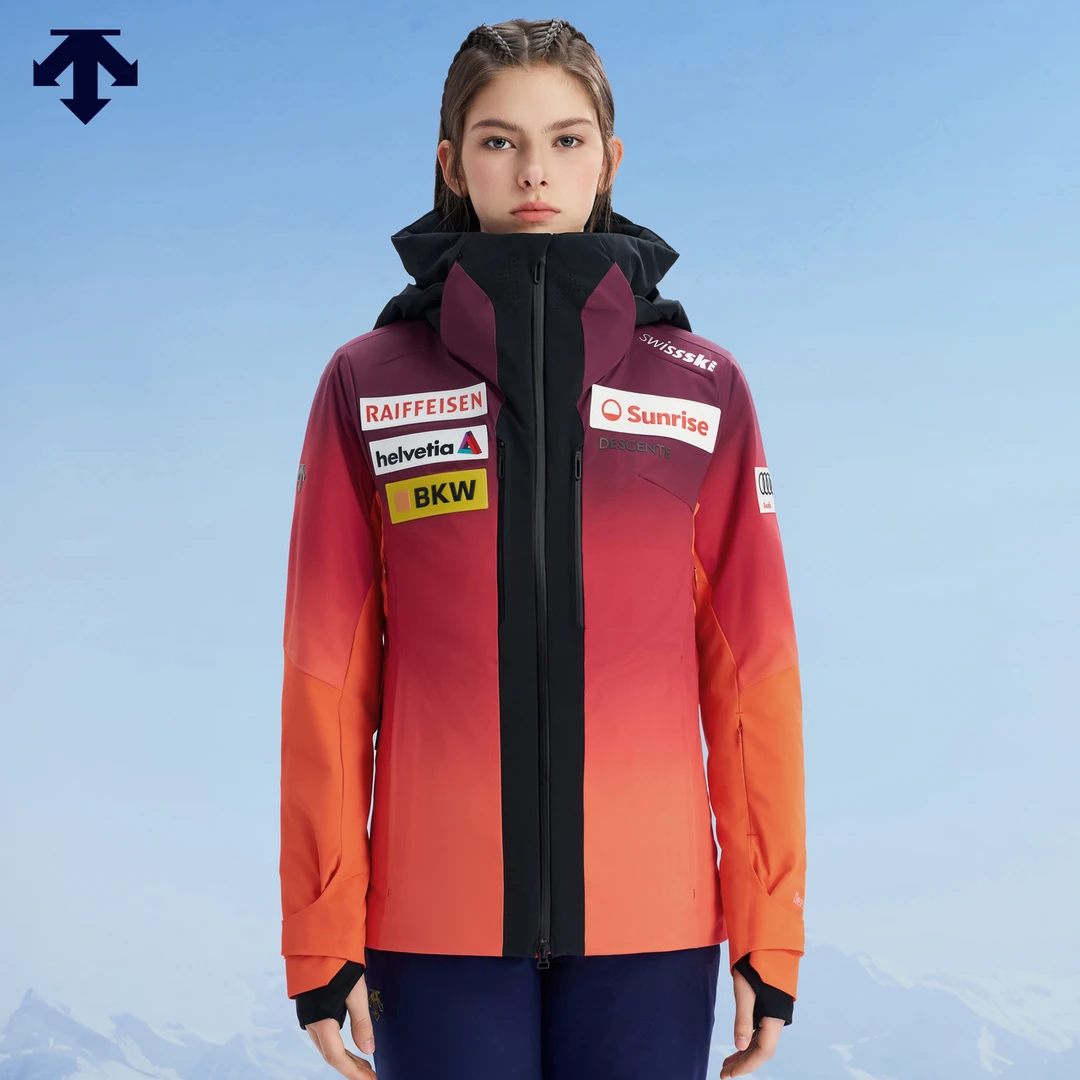 DESCENTE迪桑特SKI系列连帽女士专业双板滑雪服冬季新 D4412SSJ20