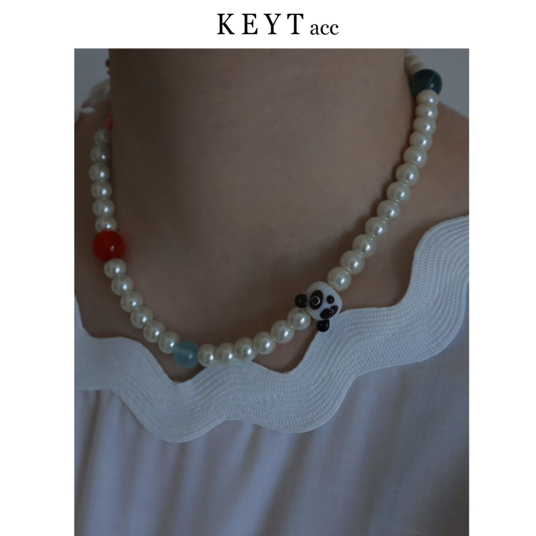 KEYT 非金属贝珠项链 高光珠珠彩色元素串珠项链妈妈小众珠串镶嵌