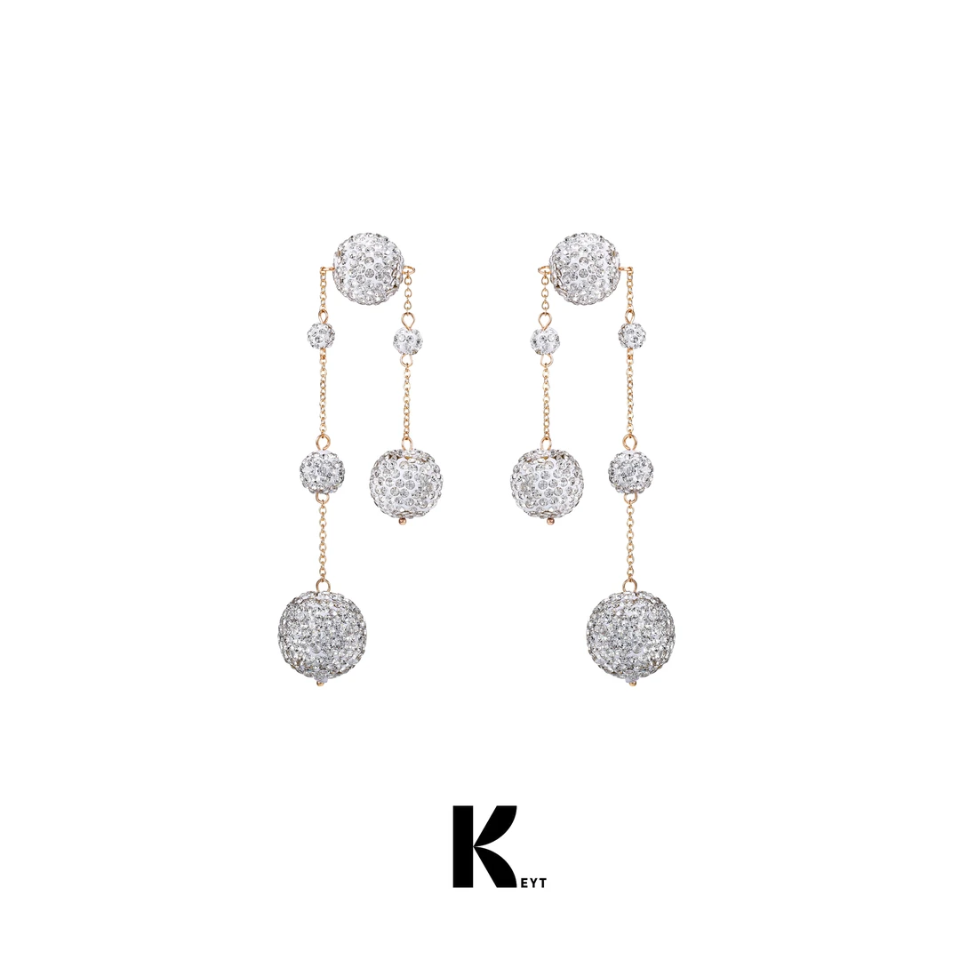 KEYT 铜合金耳饰 荧光钻闪球体耳饰