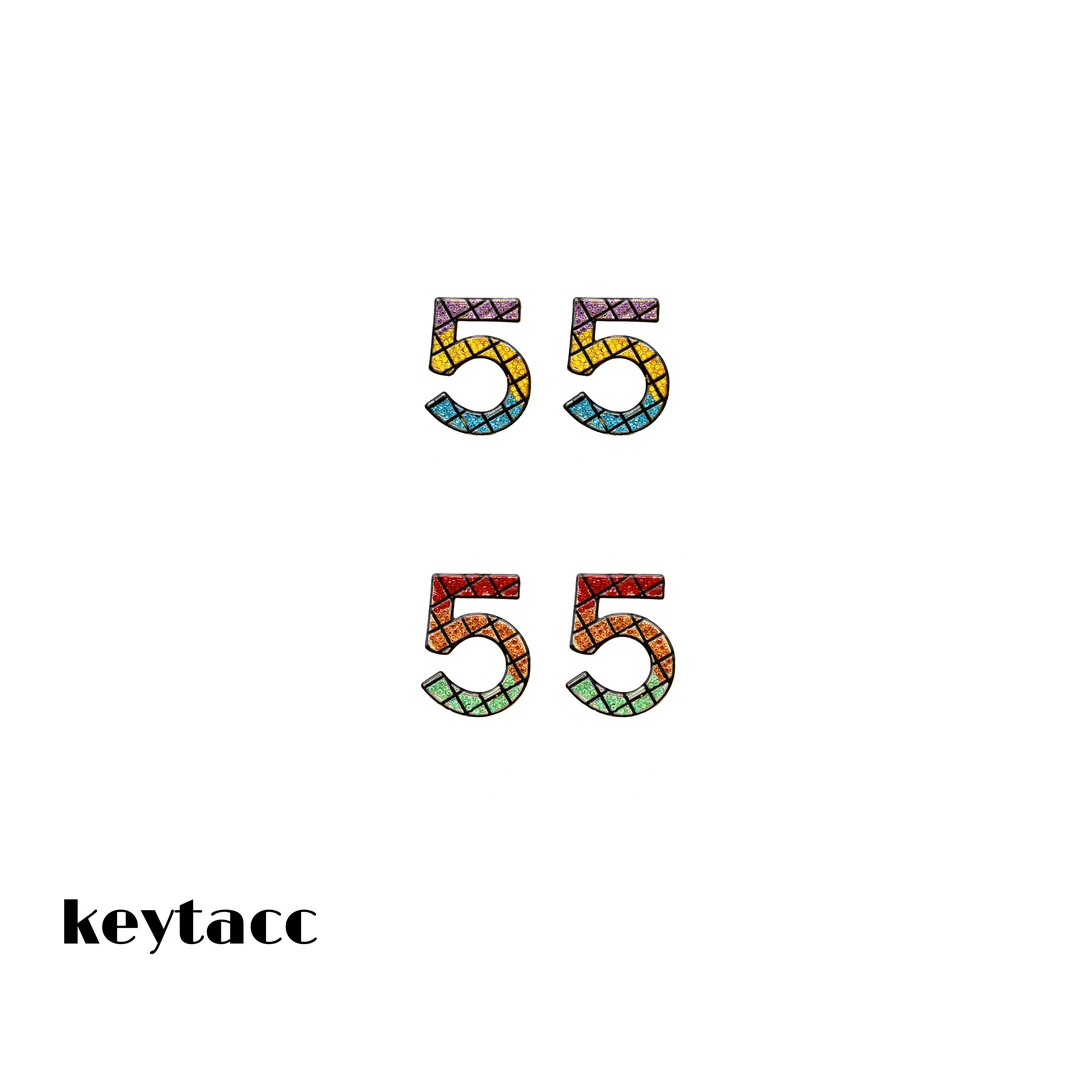 KEYT 铜合金耳饰 三色数字5造型耳钉手工气质时尚可爱个性ins