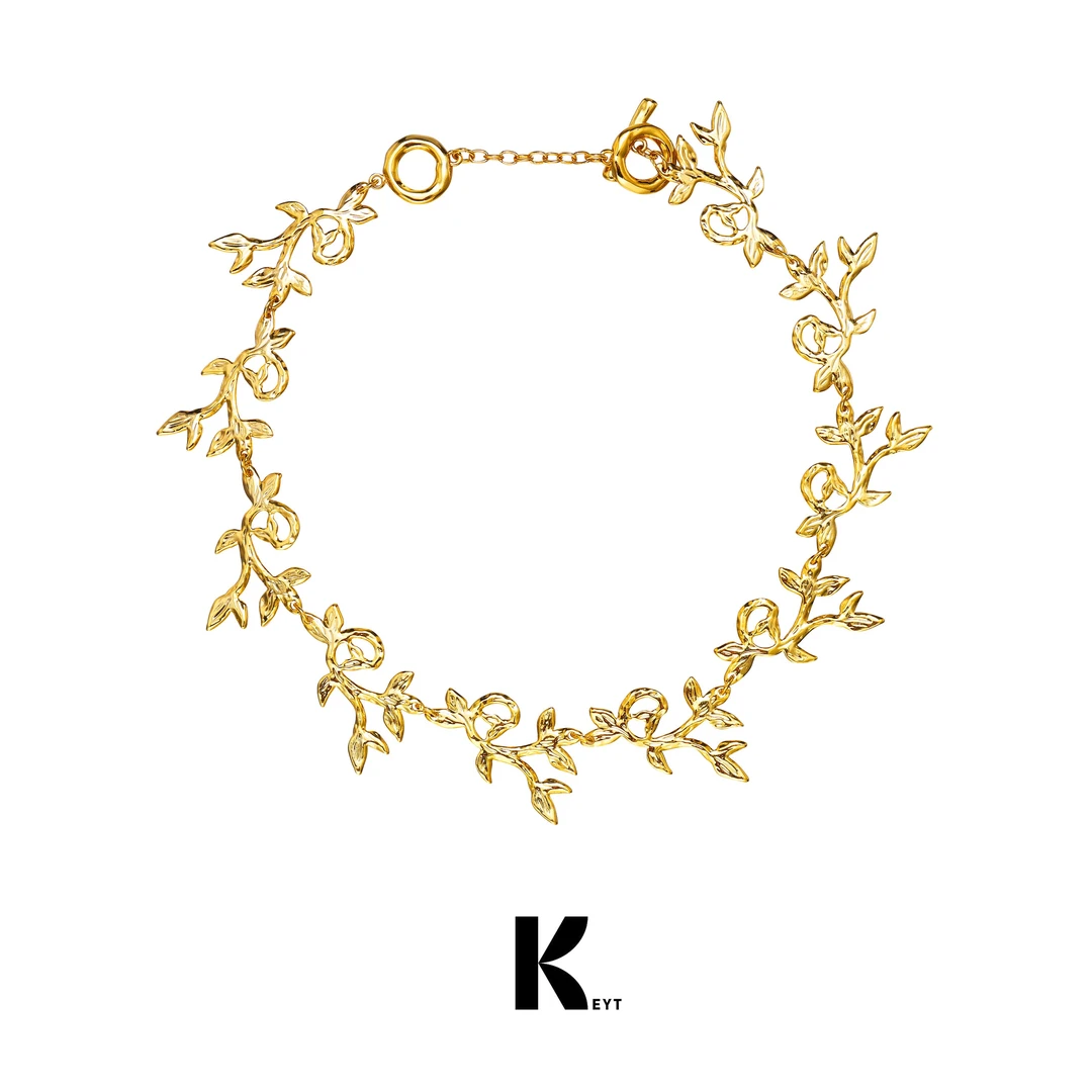 铜合金项链 金色枝叶复古项链【粉丝福利】