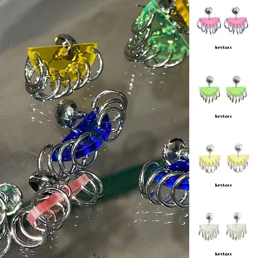 KEYT 铜合金亚克力耳饰 设计感透明半圆亚克力耳环气质轻奢小众