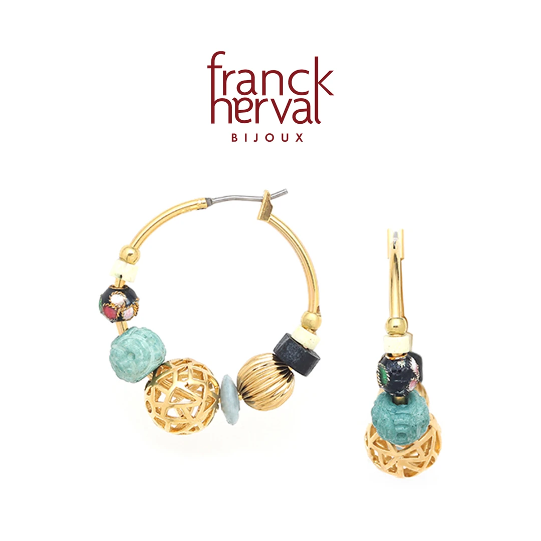 合金耳饰 法国品牌Franck Herval 芭雅系列 时尚精致圆环耳饰