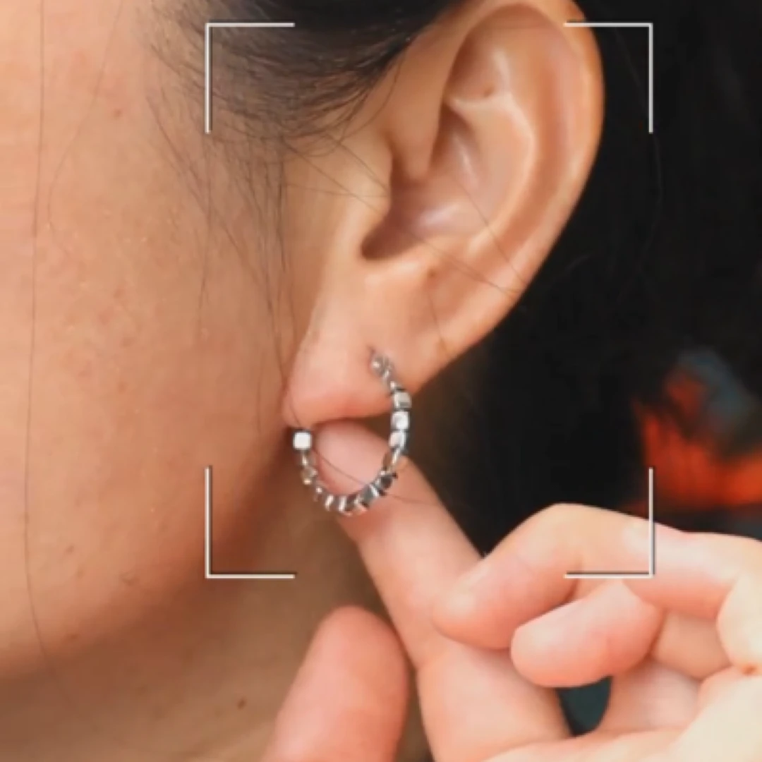 925银耳饰 碎银子耳圈