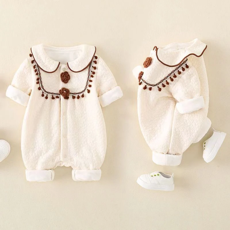 新生婴儿春秋季衣服女宝宝超萌公主服连体衣百天外出哈衣长袖爬服