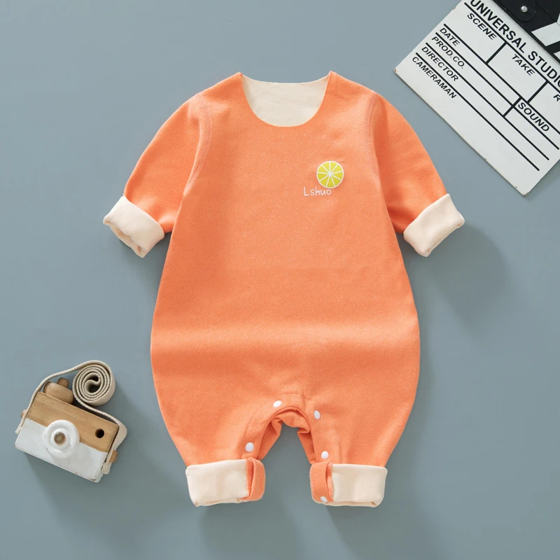 宝宝自发热连体衣爬服新生婴儿春秋冬保暖衣无骨家居衣服打底哈衣