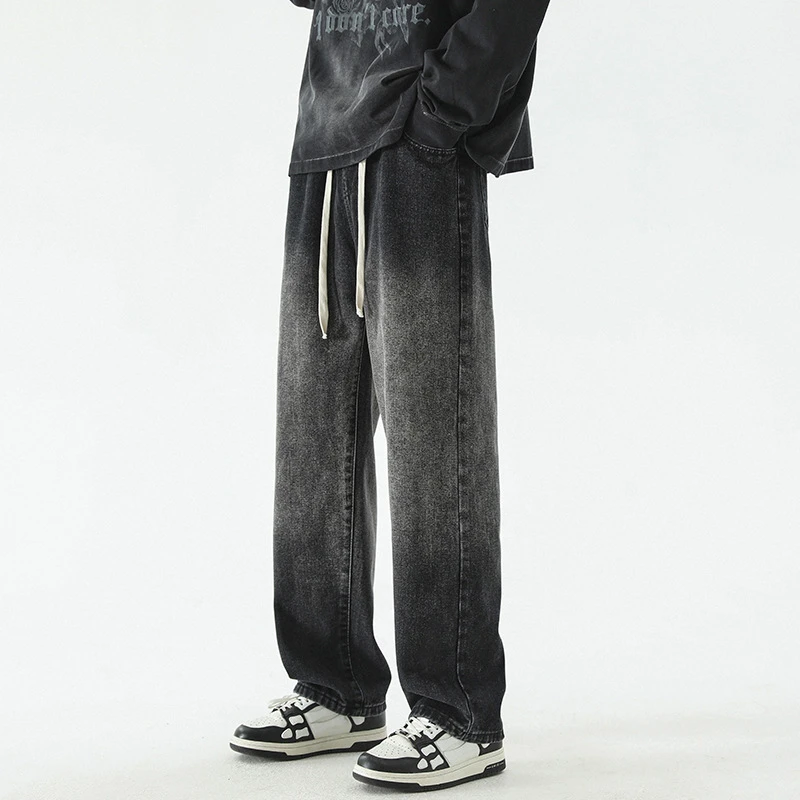 Boycloset 2024春季新款渐变复古牛仔裤男美式高街潮牌宽松k22