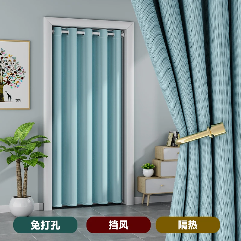 卧室免打孔门帘加厚挡风帘空调防冷风遮挡帘挂帘隔断帘试衣间帘子