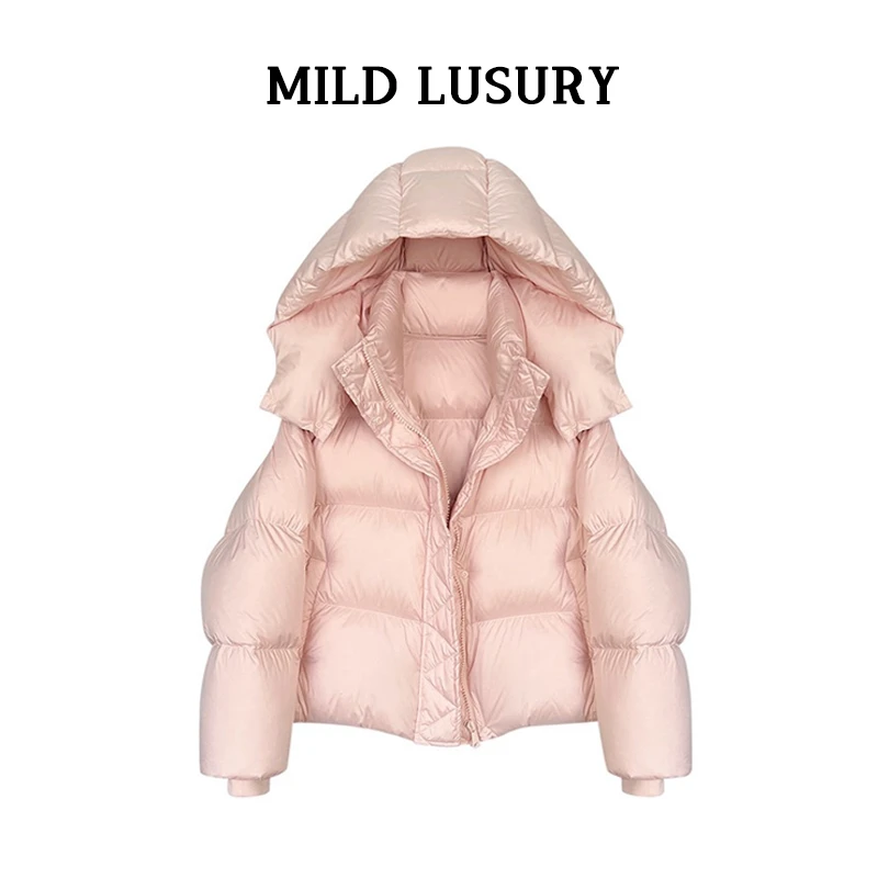 冬季白鹅绒保暖加厚连帽设计师鹅绒服TW30210