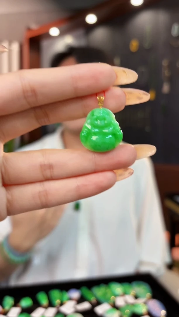 【闪购商品】翡翠颈饰18K金镶嵌缅料A货/支持复检/一件