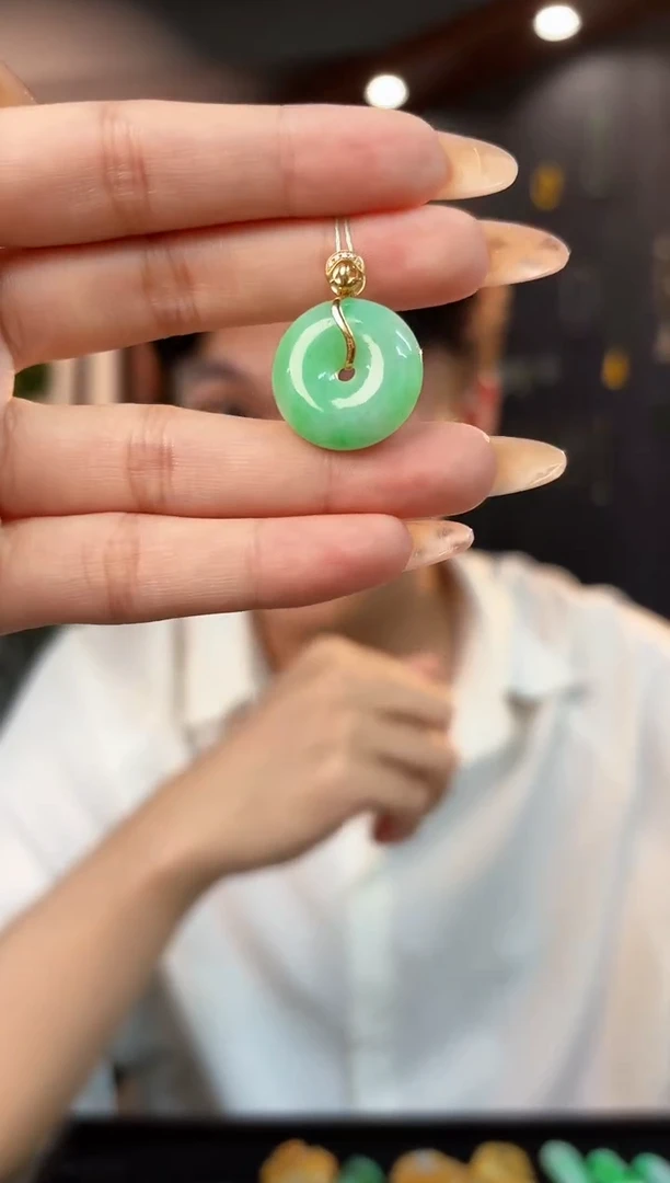 【闪购商品】翡翠颈饰18K金镶嵌缅料A货/支持复检/一件