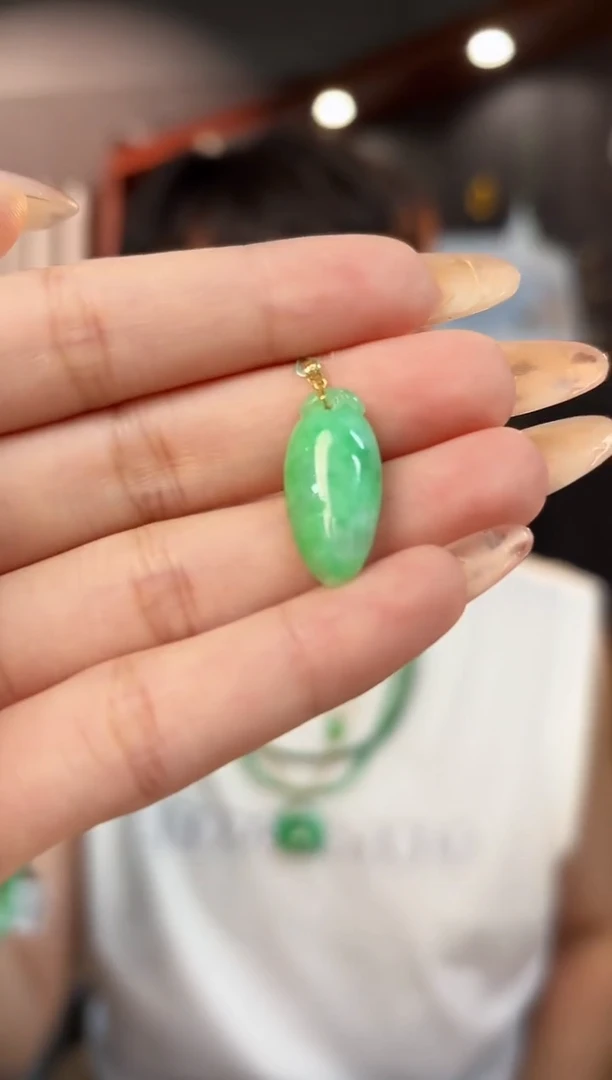 【闪购商品】翡翠颈饰18K金镶嵌缅料A货/支持复检/一件