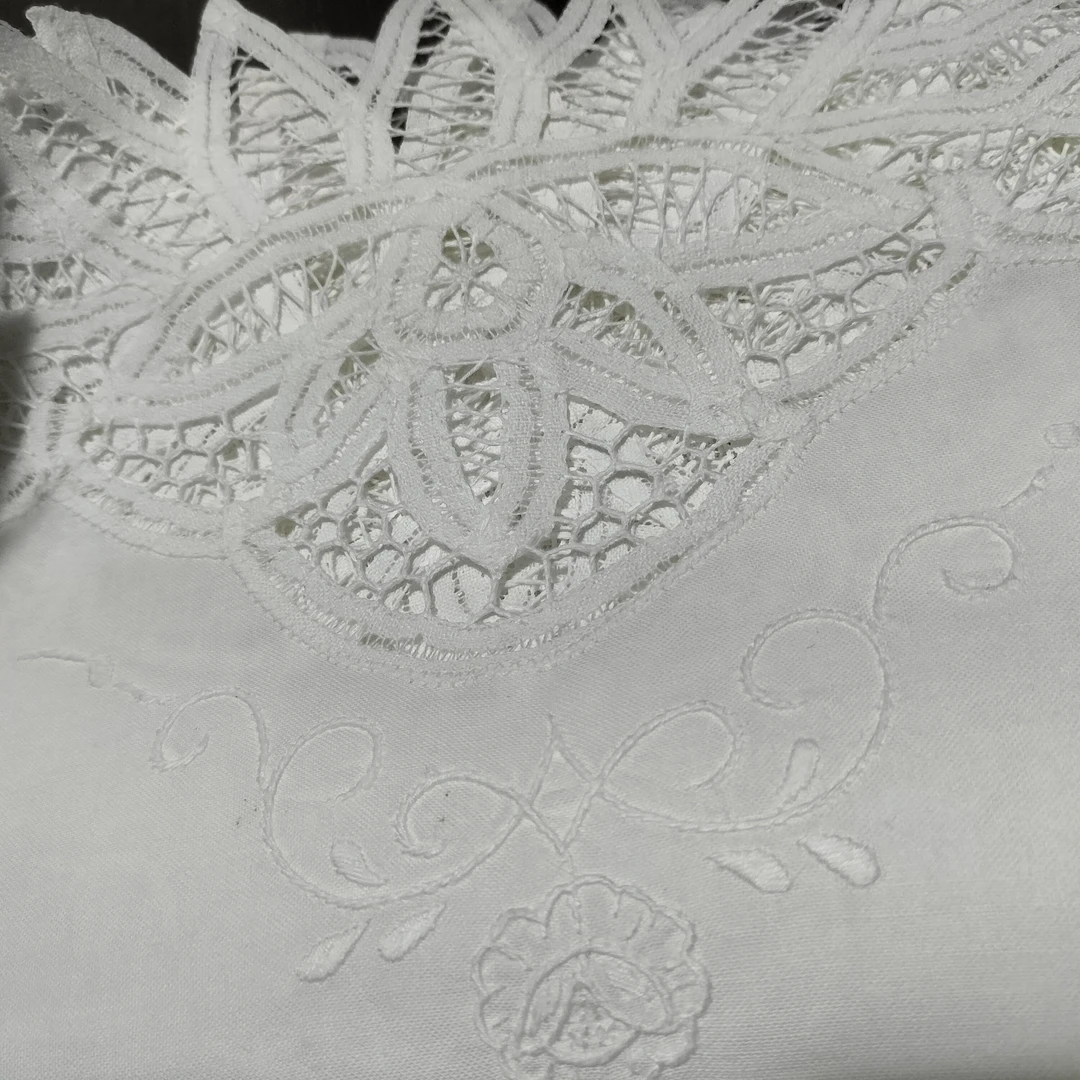 W046 白色百代丽长桌布1.7×2